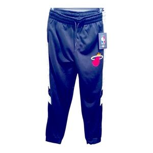 NEW Boys Official NBA Miami Heat Black and White Sweatpants Joggers